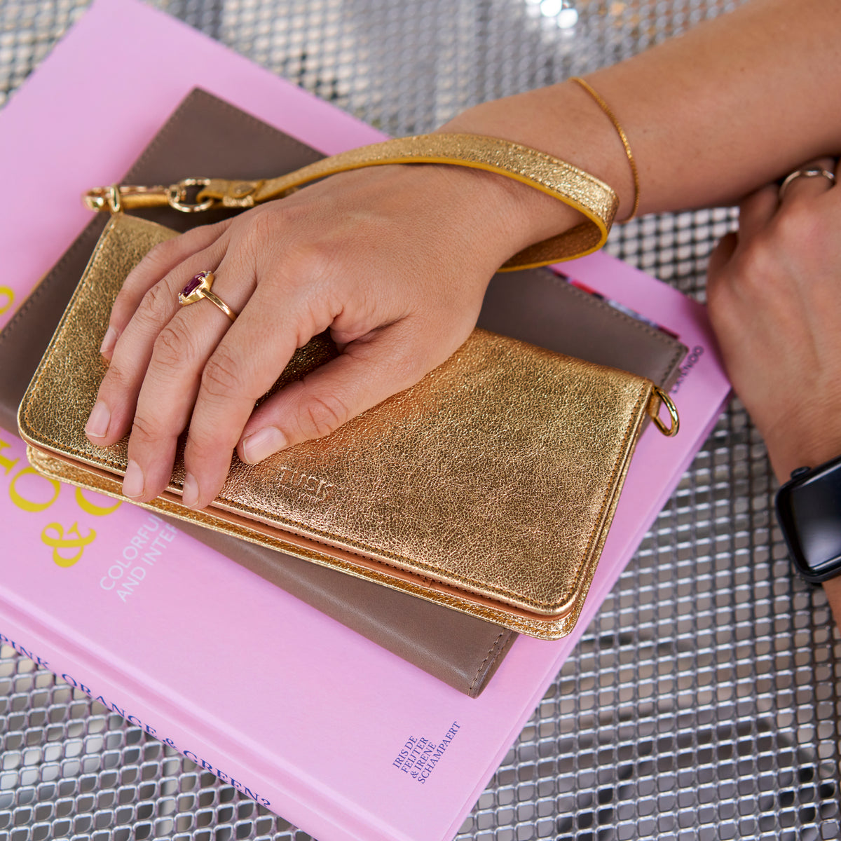 Orissa Chotta Mini Cross Body Bag-Tusk - GOLD