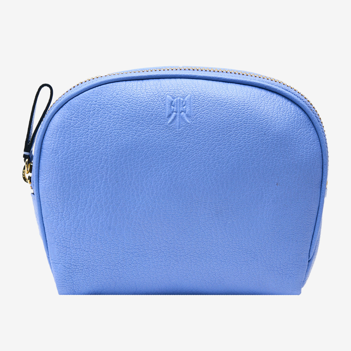 Blue pouch with a brand logo on a white background - FRENCH BLUE