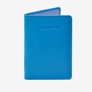 tusk 128 unisex pebble grain leather passport wallet azure- AZURE