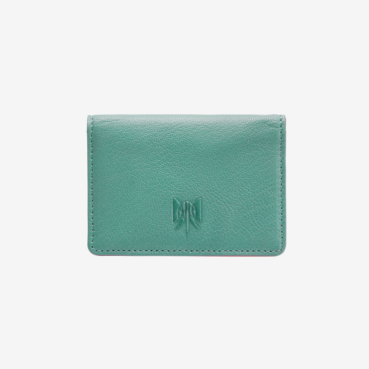tusk 138 womens siam leather gusseted card case french blue and geranium front - FRENCH BLUE/GERANIUM
