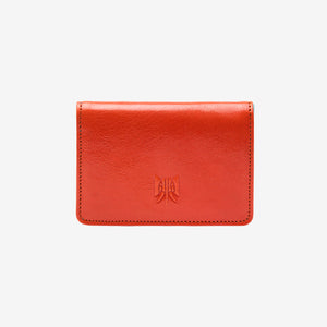 tusk 138 womens siam leather gusseted card case orange and sky front - ORANGE/SKY
