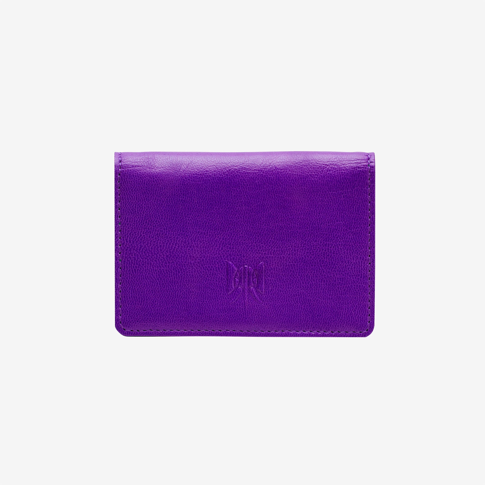 tusk 138 womens siam leather gusseted card case purple and grass front -  PURPLE/GRASS