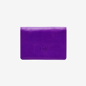 tusk 138 womens siam leather gusseted card case purple and grass front -  PURPLE/GRASS