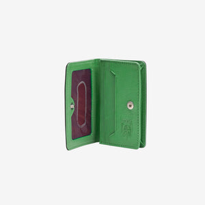 tusk 138 womens siam leather gusseted card case purple and grass open -  PURPLE/GRASS