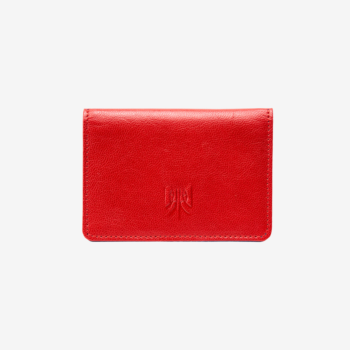 tusk 138 womens siam leather gusseted card case red and marine front -  RED/MARINE