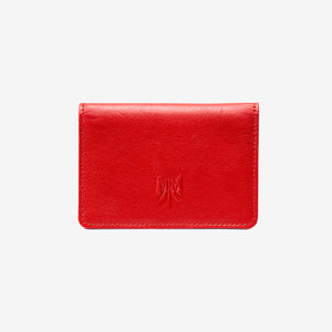 tusk 138 womens siam leather gusseted card case red and marine front -  RED/MARINE