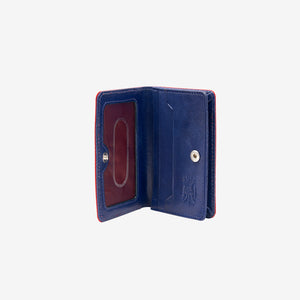 tusk 138 womens siam leather gusseted card case red and marine open -  RED/MARINE