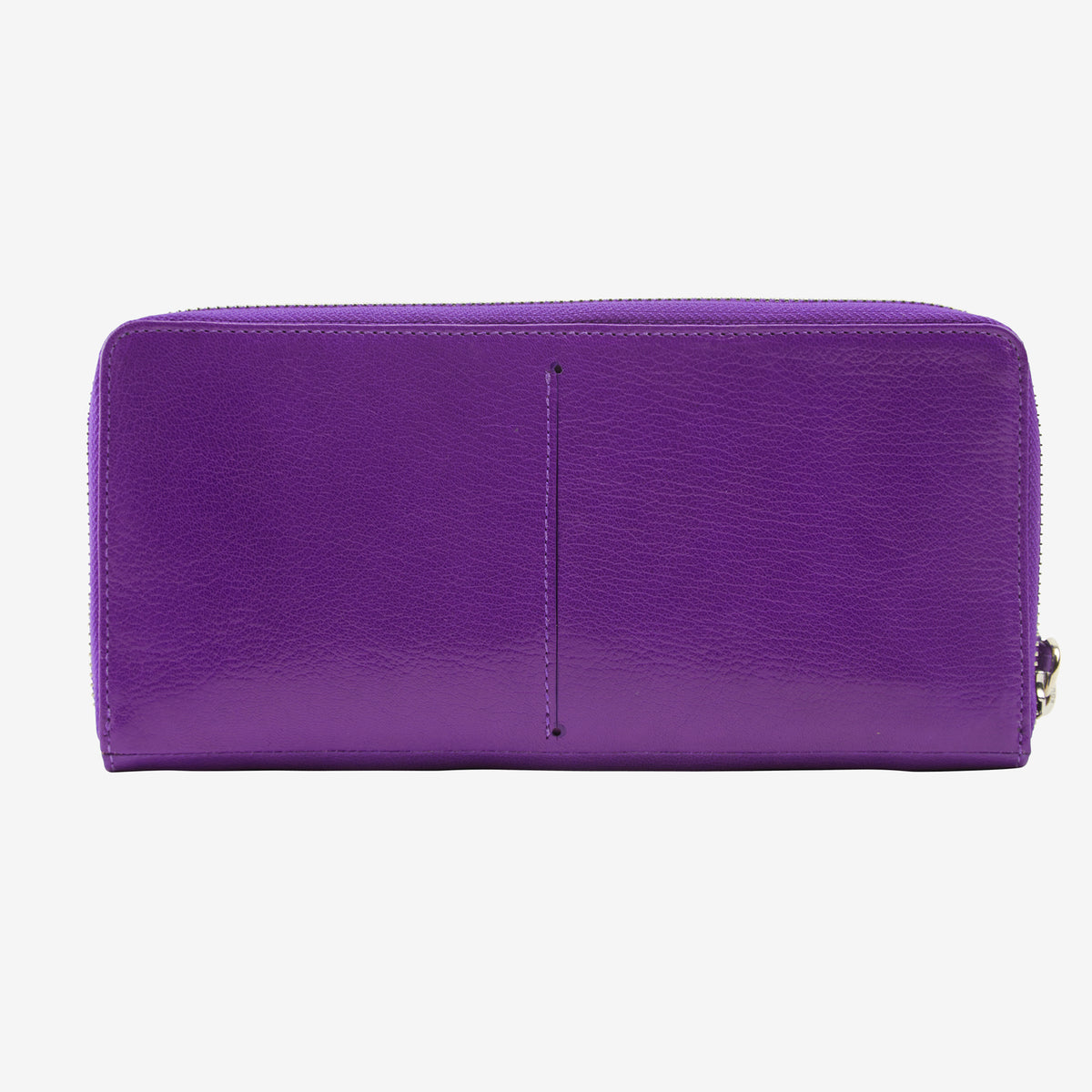 tusk 166 womens leather zip travel portfolio purple and grass back - PURPLE/GRASS
