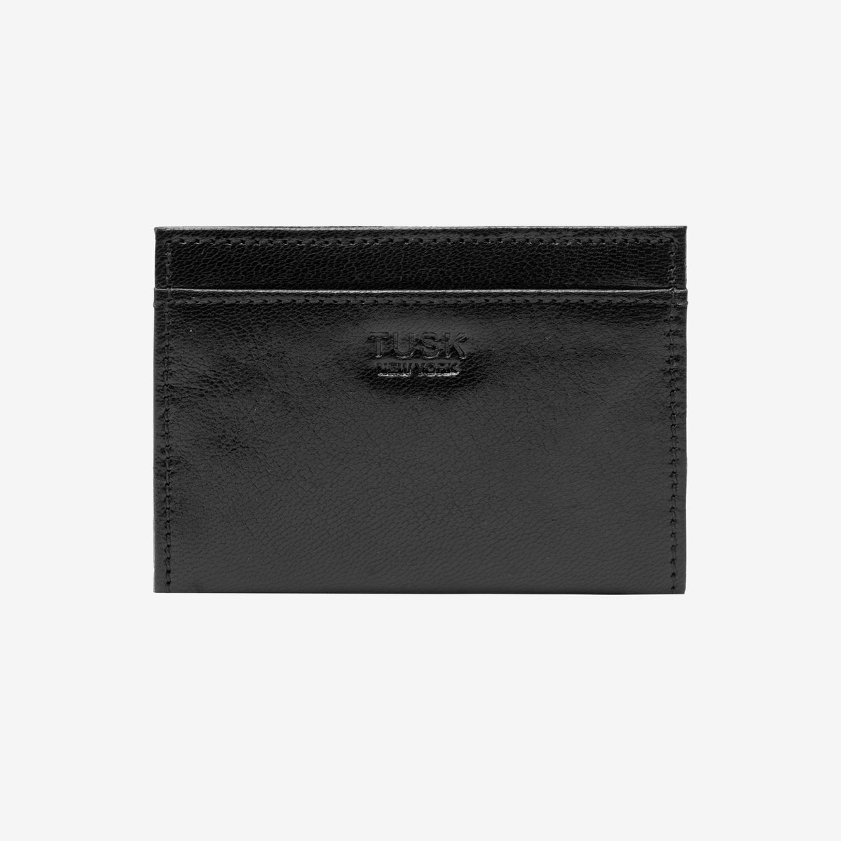 tusk 177 mens leather folded card case   black and mint front - BLACK/MINT