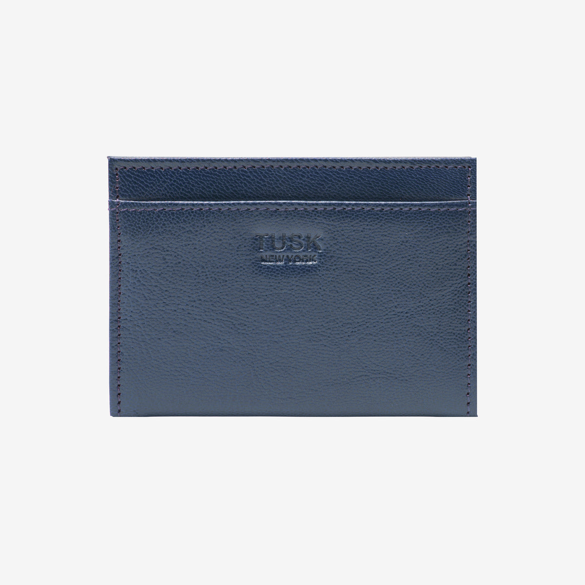 tusk 177 mens leather folded card case   blue and chocolate front - BLUE/CHOCOLATE