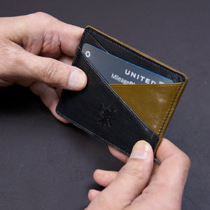 tusk 189 mens leather card case black model 01 - BLACK