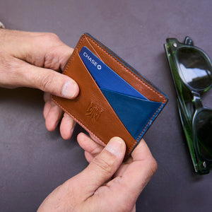 tusk 189 mens leather card case tan model 01 - TAN