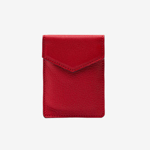 tusk 2002 mini leather card case red front - RED
