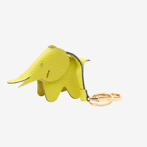 handmade leather elephant keychain lime - LIME