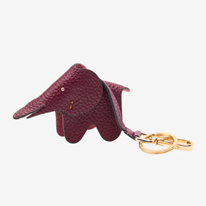 handmade leather elephant keychain oxblood - OXBLOOD