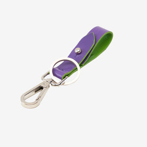 tusk 2006 siam leather loop keychain purple and grass front - PURPLE/GRASS