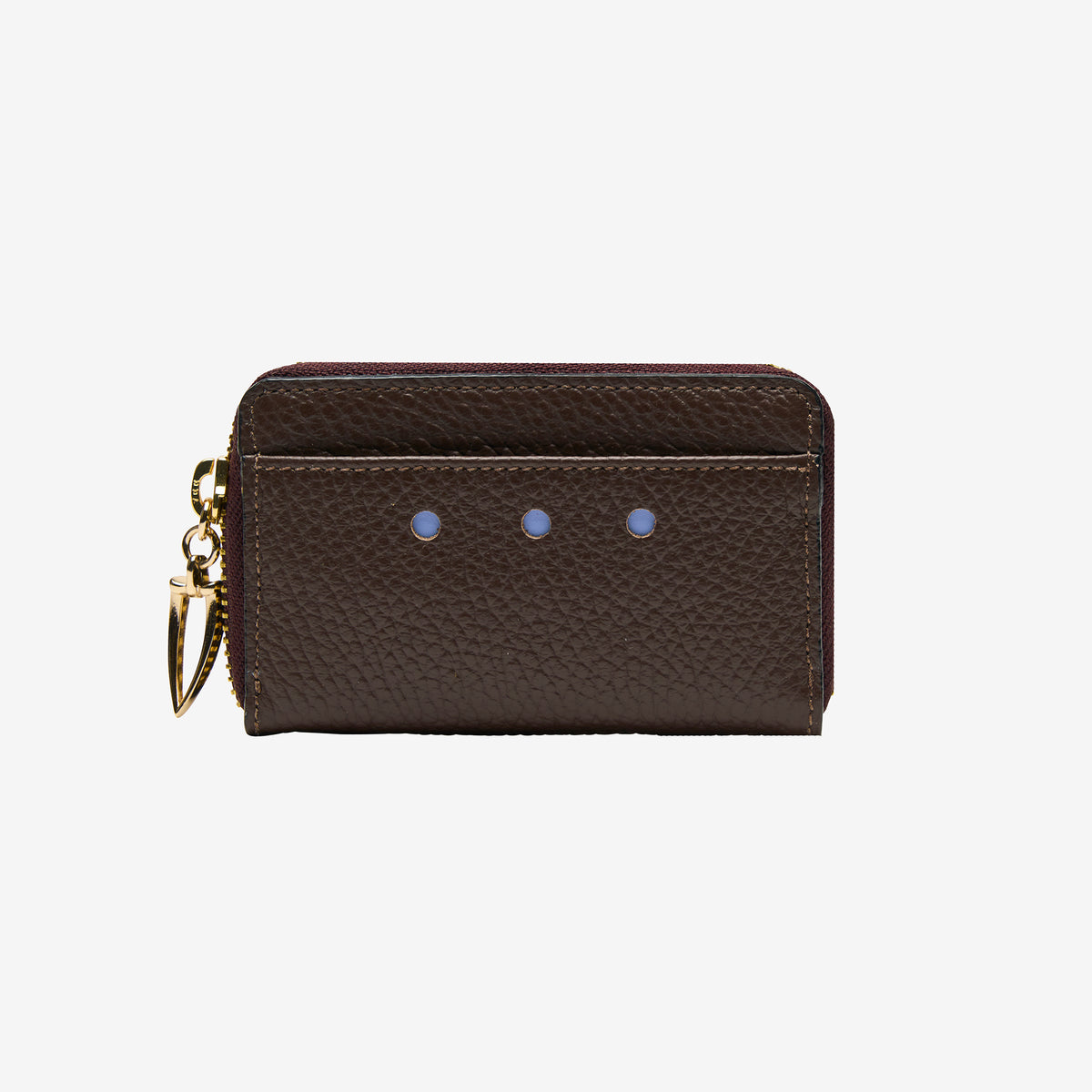 tusk-322-ascot-pebble-grain-leather-coin-case-espresso-front - ESPRESSO