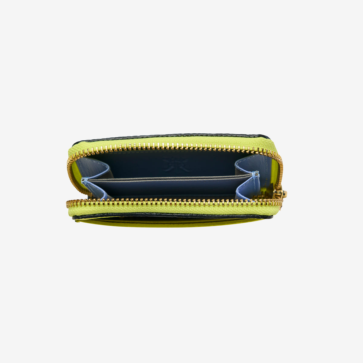 tusk-322-ascot-pebble-grain-leather-coin-case-lime-open - LIME