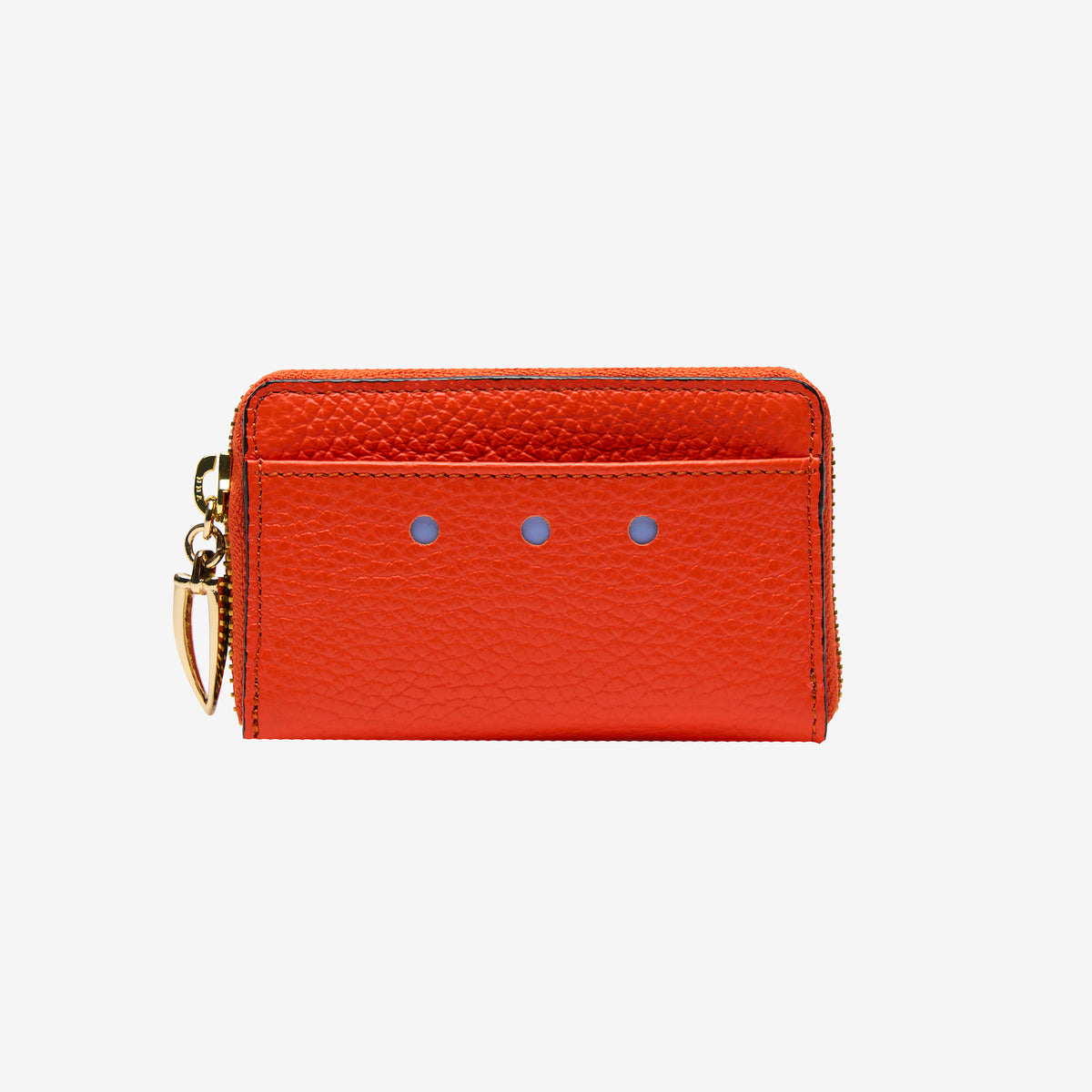 tusk-322-ascot-pebble-grain-leather-coin-case-orange-front - ORANGE