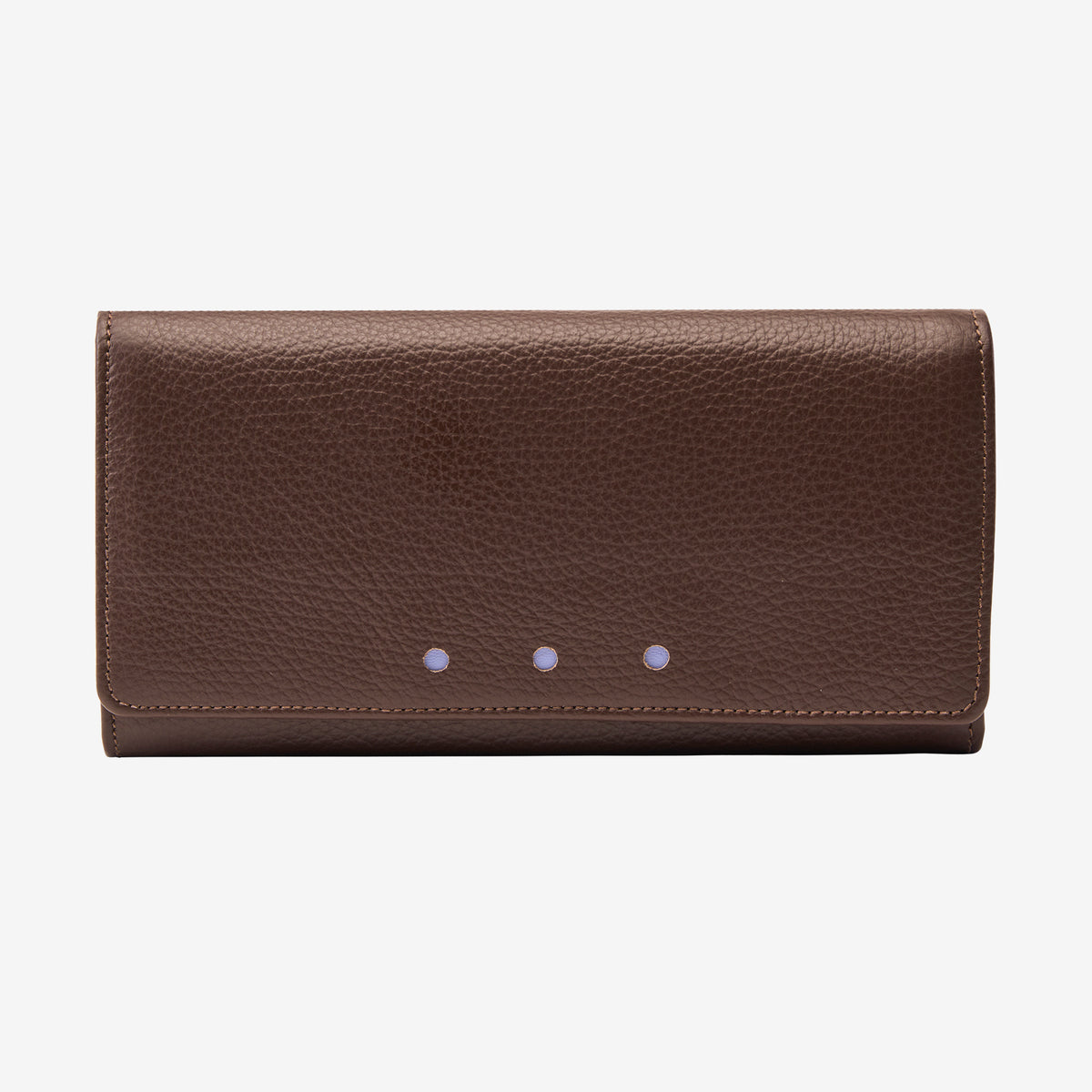 tusk-376-ascot-pebble-grain-leather-snap-over-wallet-espresso-front - ESPRESSO