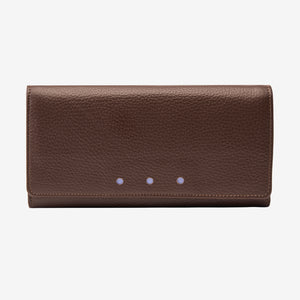 tusk-376-ascot-pebble-grain-leather-snap-over-wallet-espresso-front - ESPRESSO