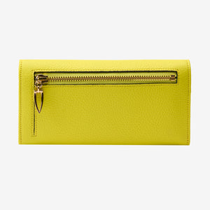 tusk-376-ascot-pebble-grain-leather-snap-over-wallet-lime-back - LIME