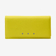 tusk-376-ascot-pebble-grain-leather-snap-over-wallet-lime-front - LIME