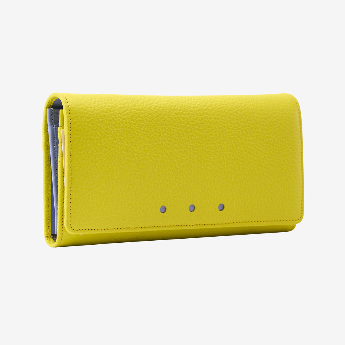 tusk-376-ascot-pebble-grain-leather-snap-over-wallet-lime-side - LIME
