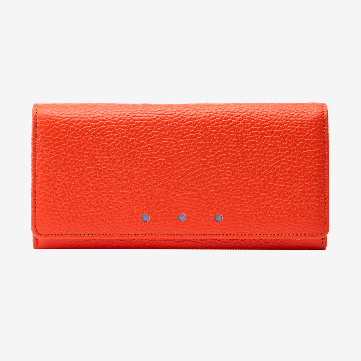 tusk-376-ascot-pebble-grain-leather-snap-over-wallet-orange-front - ORANGE
