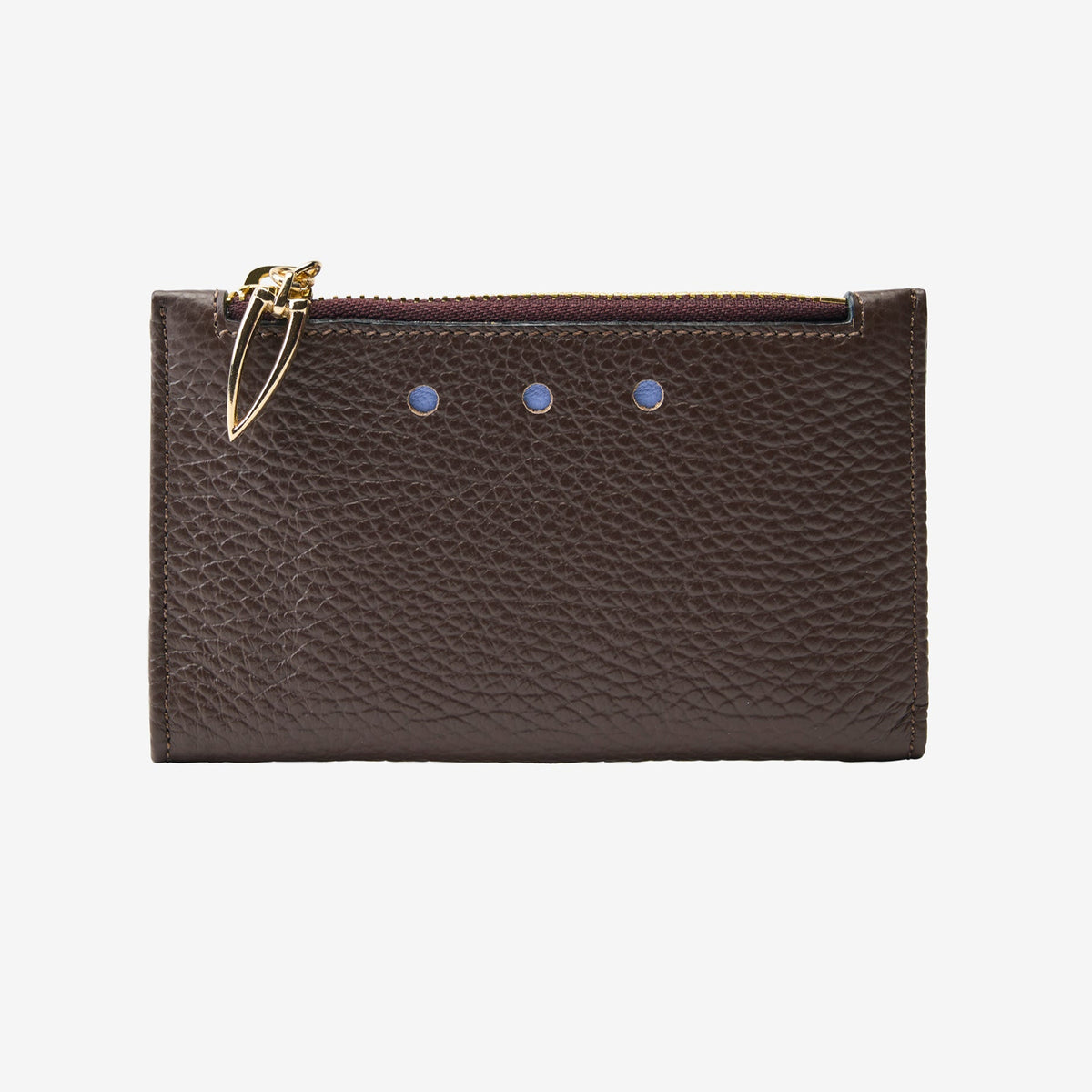 tusk 383 pebble grain leather slim card case espresso front  - ESPRESSO