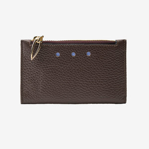 tusk 383 pebble grain leather slim card case espresso front  - ESPRESSO