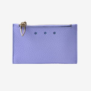 tusk 383 pebble grain leather slim card case lavender front  - LAVENDER