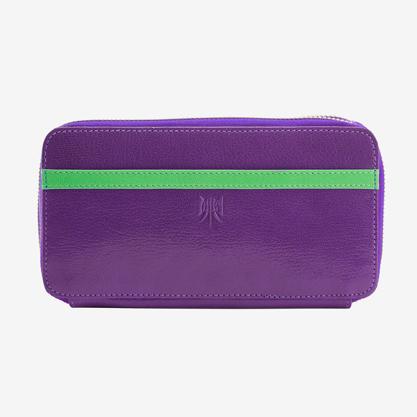 ★lemasque★ Dow Soft Women's Leather Card Wallet Dusty Purp tusk-443-leather-double-zip-