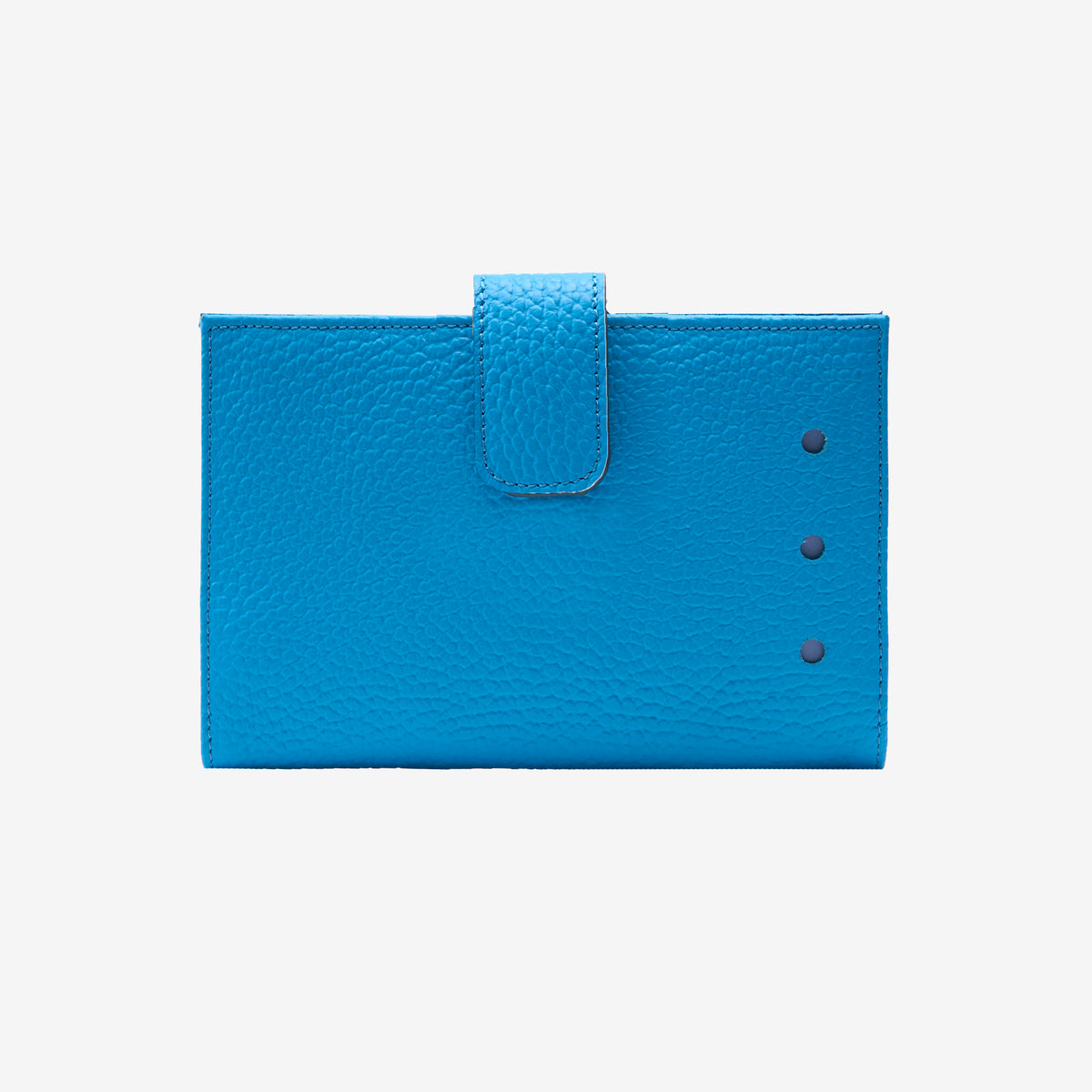 tusk-465 ascot womens leather small indexer wallet azure front- AZURE