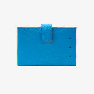 tusk-465 ascot womens leather small indexer wallet azure front- AZURE