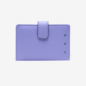 tusk -465 ascot womens leather small indexer wallet lavender front - LAVENDER