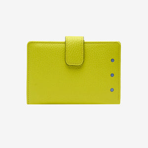 tusk 465 ascot womens leather small indexer wallet lime front - LIME
