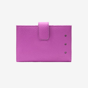 tusk -465 ascot womens leather small indexer wallet magenta front - MAGENTA