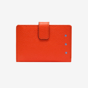 tusk-465 ascot womens leather small indexer wallet orange front - ORANGE