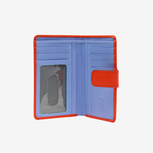 tusk-465 ascot womens leather small indexer wallet orange open - ORANGE