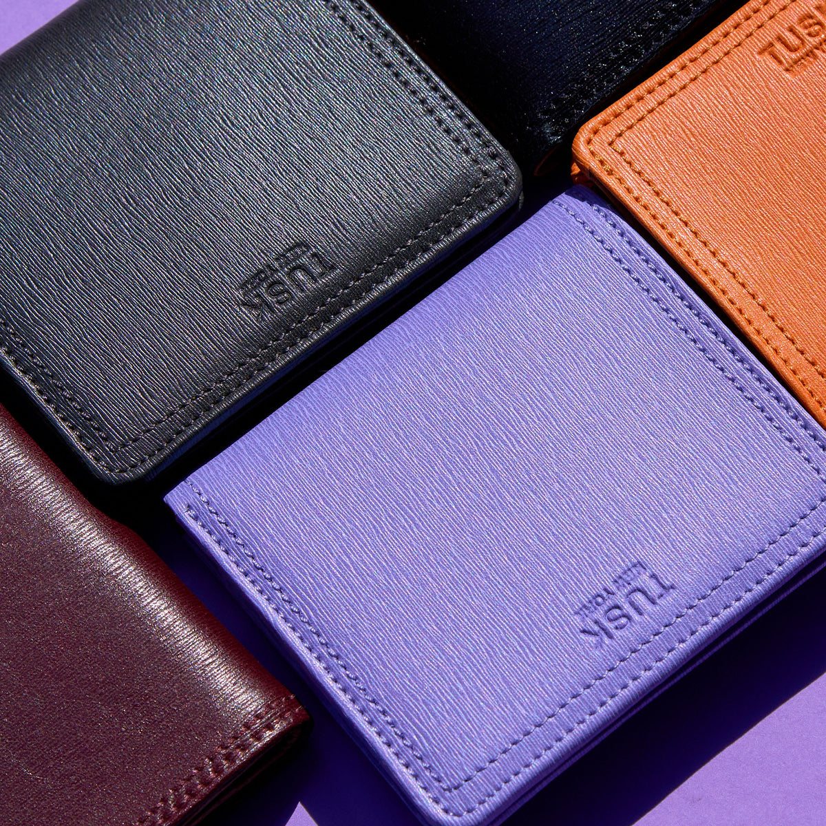tusk 486 womens madison saffiano leather snap evening wallet water blue charcoal oxblood orange black still  01 - WATER BLUE