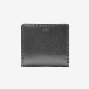 tusk 486 womens madison saffiano leather snap evening wallet charcoal front - CHARCOAL