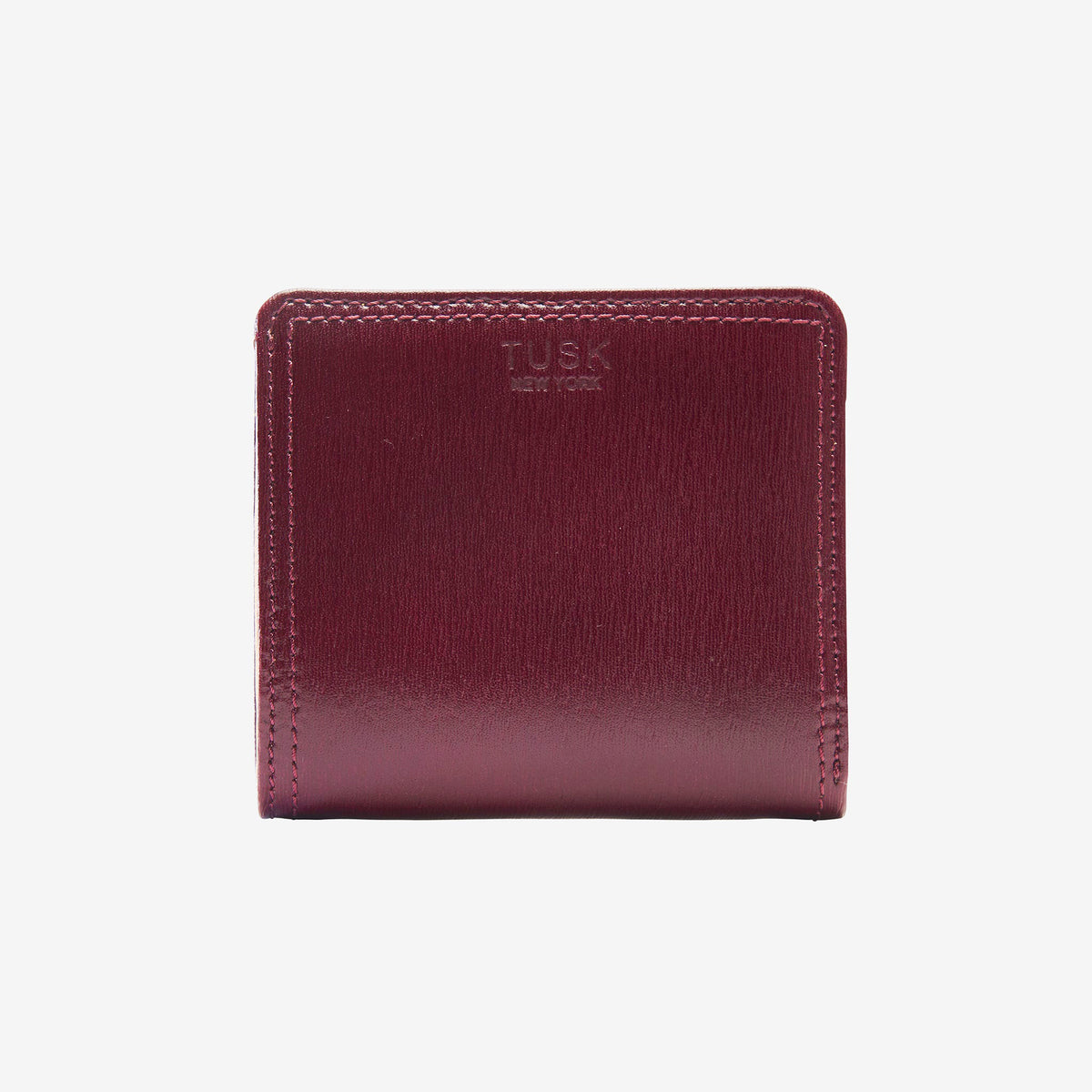 tusk 486 womens madison saffiano leather snap evening wallet oxblood front - OXBLOOD