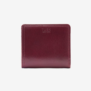 tusk 486 womens madison saffiano leather snap evening wallet oxblood front - OXBLOOD