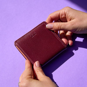 tusk 486 womens madison saffiano leather snap evening wallet ooxblood model 01 - OXBLOOD