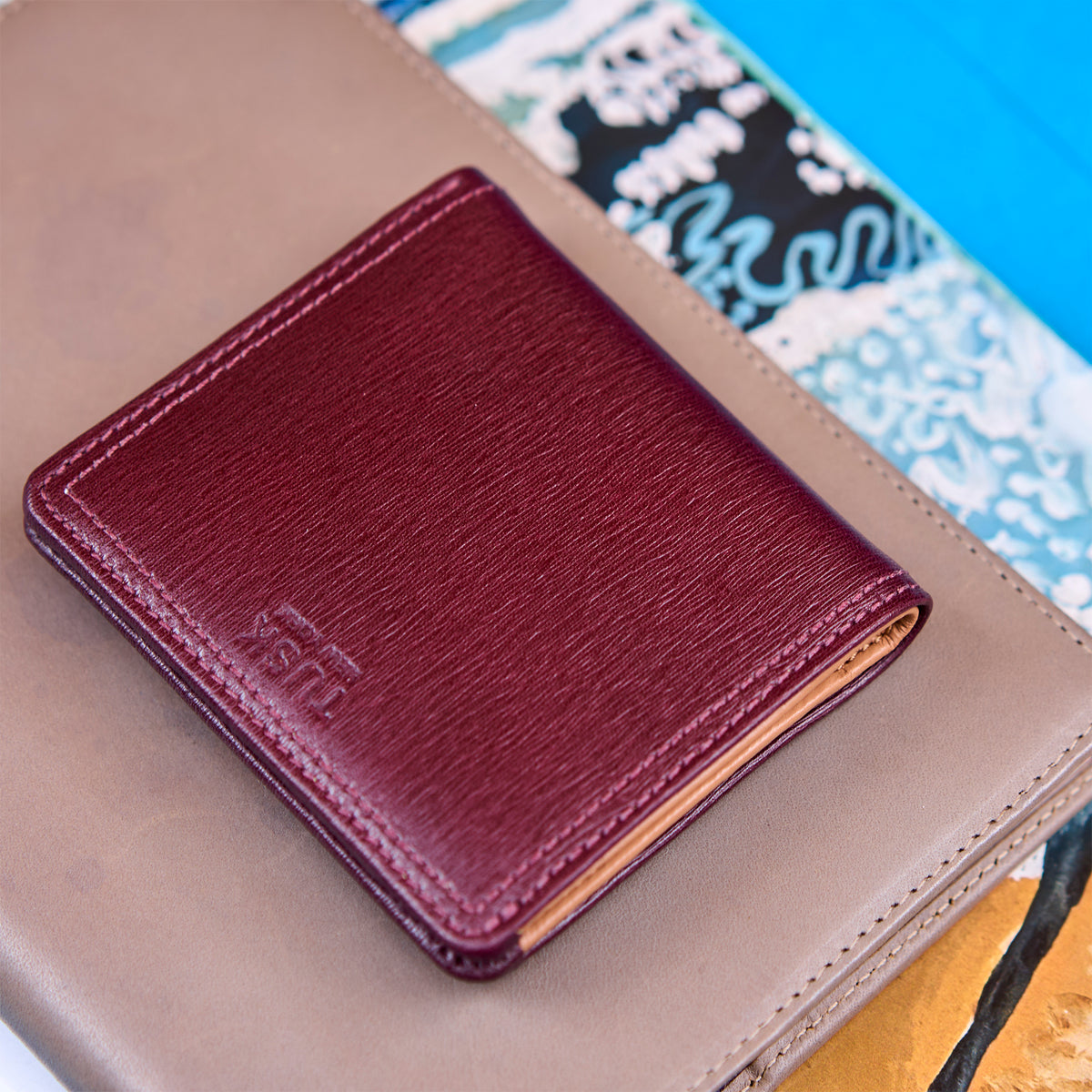 tusk 486 womens madison saffiano leather snap evening wallet oxblood still 01 - OXBLOOD