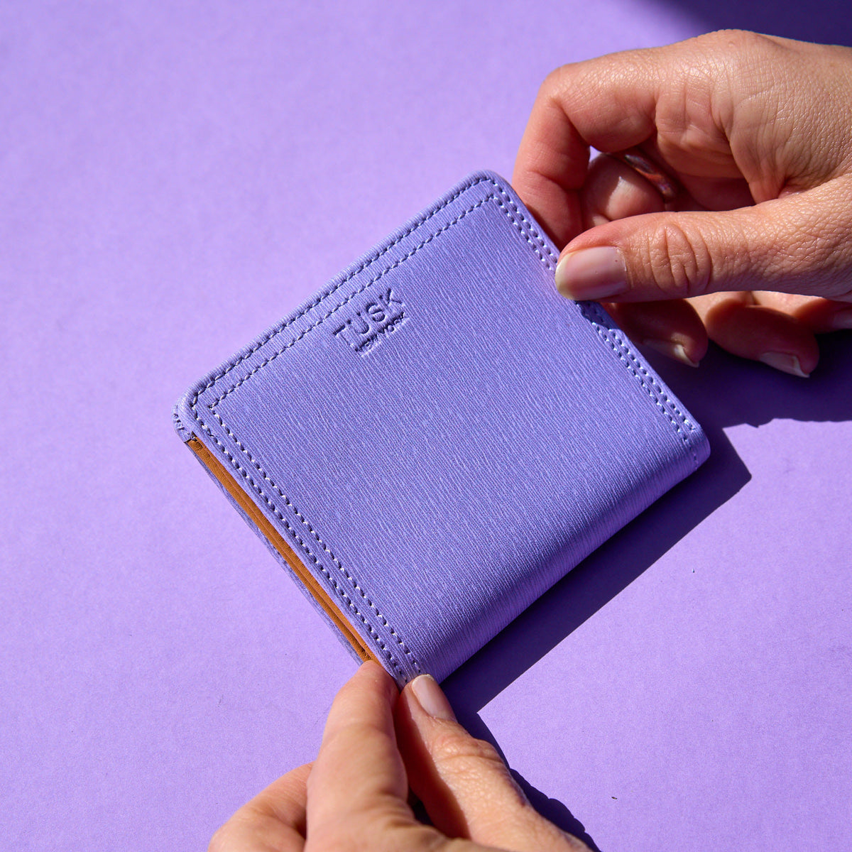 tusk 486 womens madison saffiano leather snap evening wallet water blue model 01 - WATER BLUE