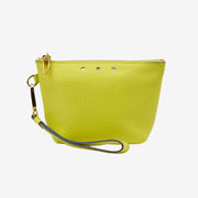 Yellow cosmetic beauty pouch on a light gray background - LIME