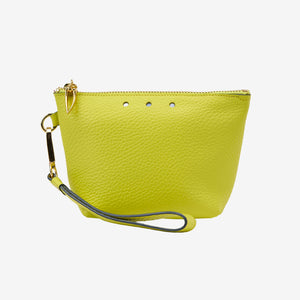 Yellow cosmetic beauty pouch on a light gray background - LIME