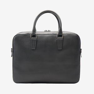 tusk 9906 mens slim saffiano leather brief case charcoal back - CHARCOAL
